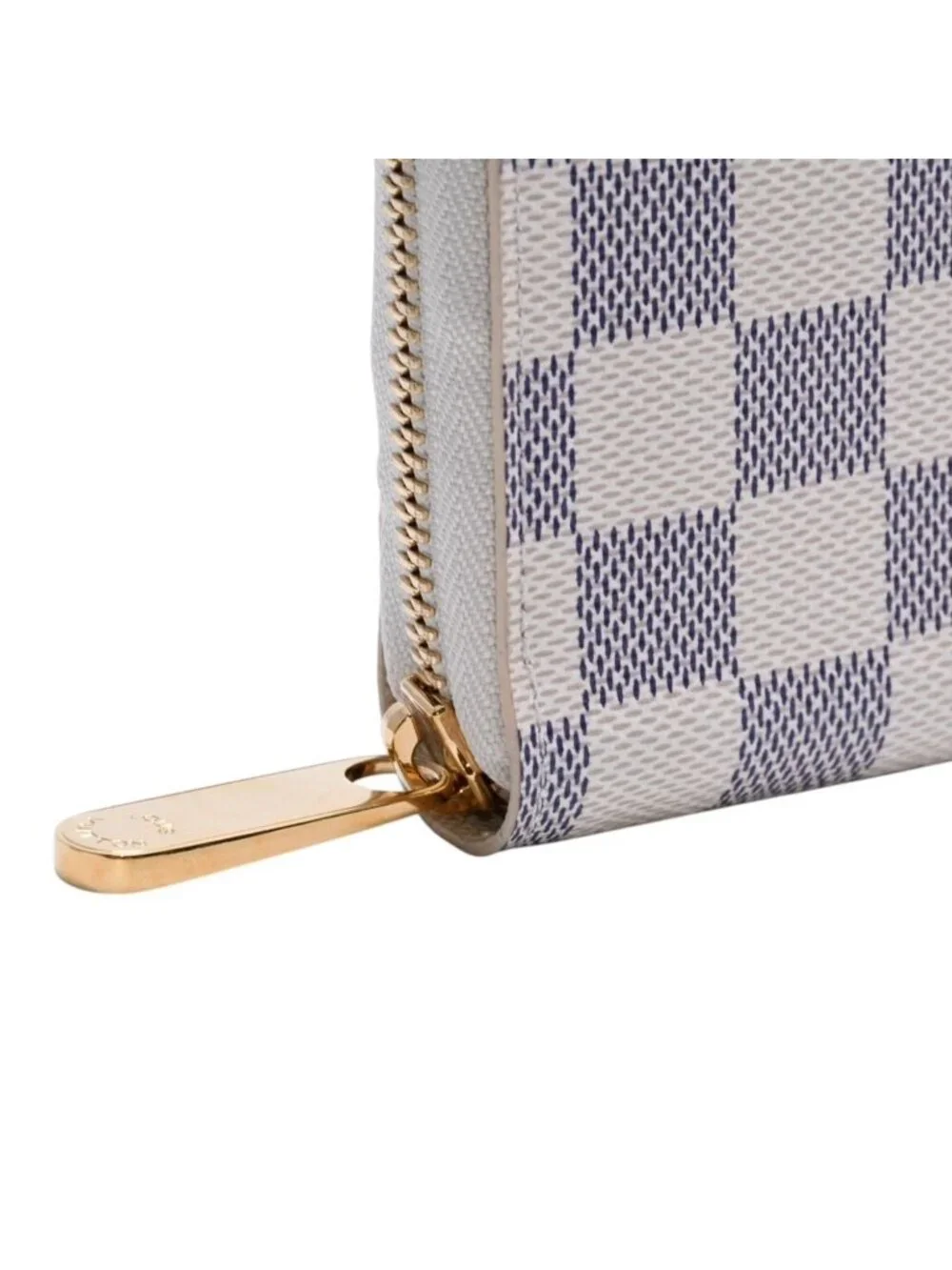 Louis Vuitton Damier Azur Zippy Wallet Ivory Black Round